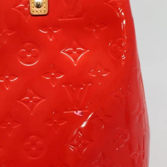 LOUIS VUITTON Monogram Vernis Reade MM Hand Bag Red Rouge LV Auth - Picture 14 of 16